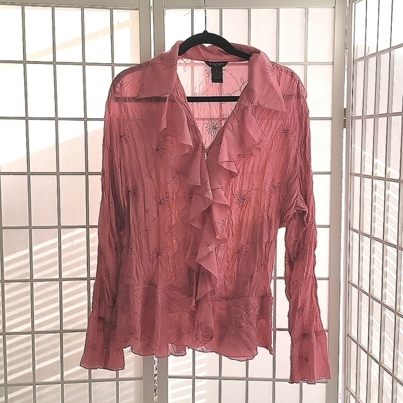 𝅺women's Sheer Blouse Top - Picture 1 of 7